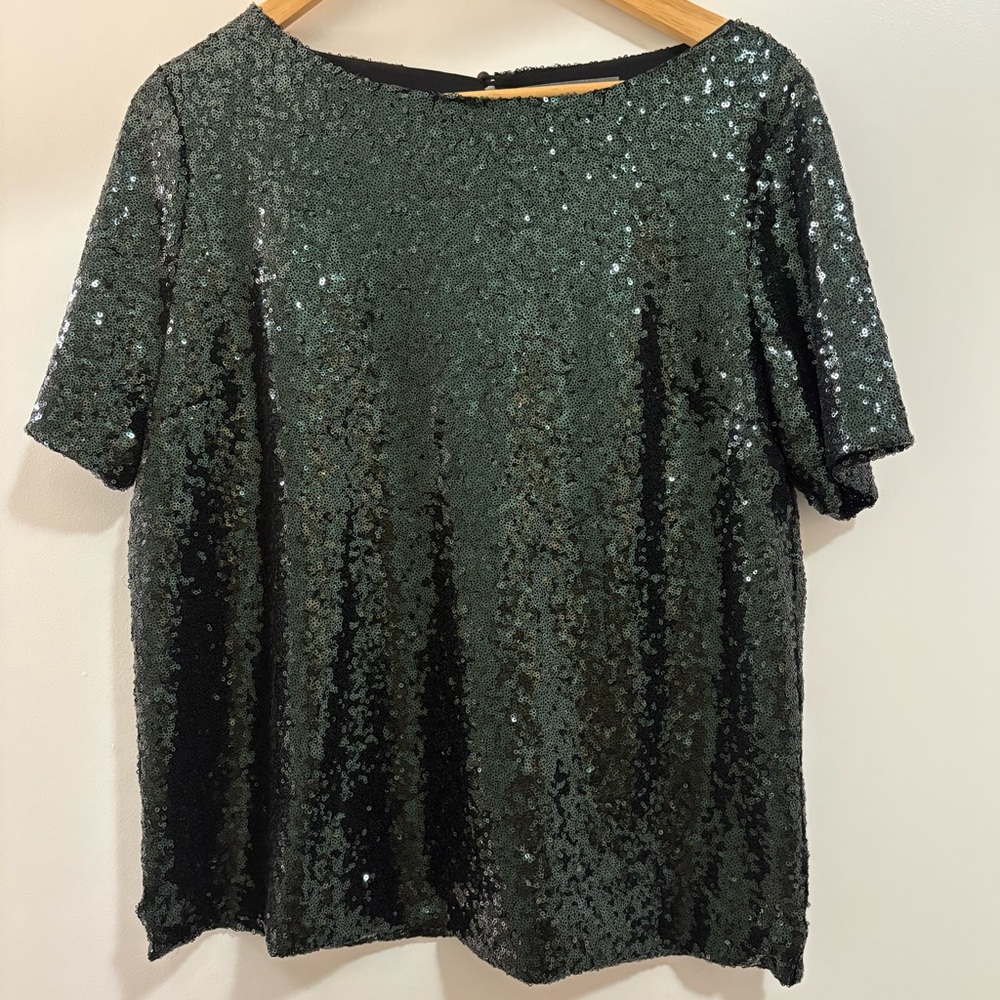 Anthropologie Sunday in Brooklyn Green Sequin Blouse